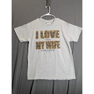 Gildan Graphic T Shirt Short Sleeve Color Gray Size Large